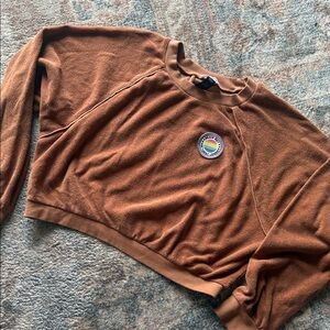 Beach Riot Tan Textured Sweatshirt